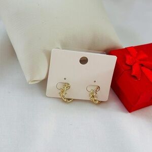 Elegant Gold-Tone Floral Hoop Earrings